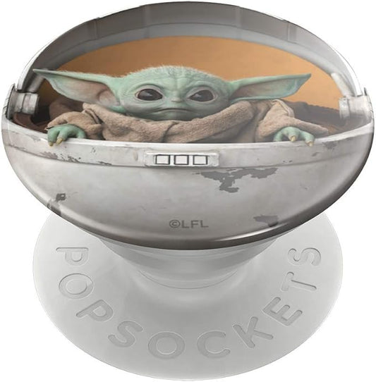 PopSockets Phone Grip with Expanding Kickstand, Adhesive Grip, StarWars, Cute PopSockets - Baby Yoda Pod (Gloss)