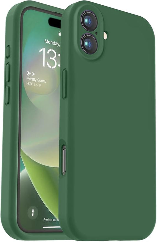Vooii Compatible with iPhone 16 Case, Liquid Silicone Upgrade [Camera Protection] [Soft Anti-Scratch Microfiber Lining] Shockproof Phone Case for iPhone 16 6.1 inch - Green