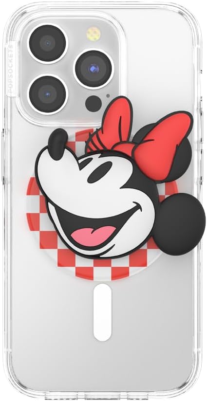 PopSockets Phone Grip for MagSafe with Kickstand, Magnetic Stand, Swappable Top, Secure Hold for iPhone MagSafe Cases, Phone & Tablet Grip, Disney - PopOut Classic Minnie