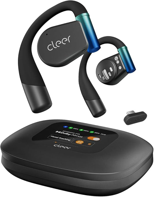 Cleer ARC 3 Gaming Earbuds - True Wireless Open Ear Headphones,Ultra-Low Latency,Snapdragon & Dolby Sound, Bluetooth 5.4, USB-C Dongle,50Hr Battery, Compatible with PS4, PS5, PC, Quest, Switch, Black