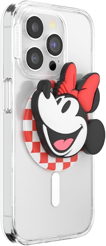 PopSockets Phone Grip for MagSafe with Kickstand, Magnetic Stand, Swappable Top, Secure Hold for iPhone MagSafe Cases, Phone & Tablet Grip, Disney - PopOut Classic Minnie
