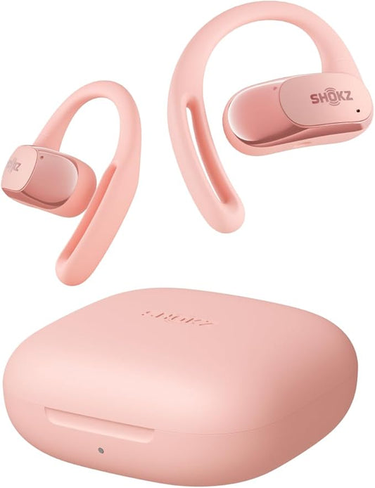 SHOKZ OpenFit Air - Open-Ear Headphones, True Wireless Earbuds, Water Resistant, Secure Earhooks for Daily Use, Pink