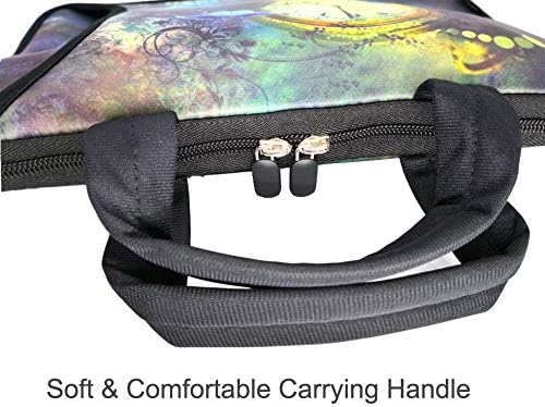 RICHEN 14 15 15.4 15.6 inch Laptop Shoulder Bag Messenger Bag Notebook Handle Sleeve Neoprene Carrying Case with Accessories pocket (14-15.6 inch, Clock & Butterfly)