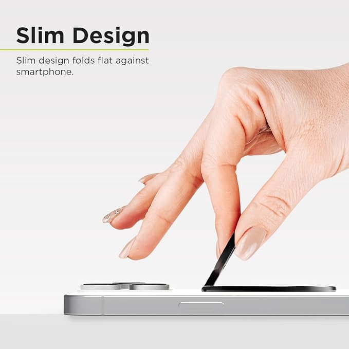 PureGear Magnetic Phone Grip Ring Stand, Magnetic Phone Ring Holder for MagSafe iPhone 16, 16Pro, 16Plus, 16ProMax, 15, 15Plus, 14, 14ProMax, 13, 12, Adjustable Kickstand(Brushed Black Glitter)