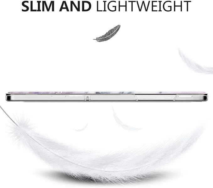 MoKo Case for Galaxy Tab A9+/A9 Plus 11 inch 2023, Slim Stand Protective Smart Cover with Hard PC Translucent Back Shell for Tab A9 Plus Tablet (SM-X210/X216/X218), Auto Wake/Sleep, Marble Purple