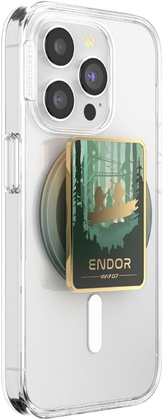 PopSockets Phone Grip for MagSafe with Kickstand, Magnetic Stand, Swappable Top, Secure Hold for iPhone MagSafe Cases, Phone & Tablet Grip, Starwars - Enamel Welcome to Endor