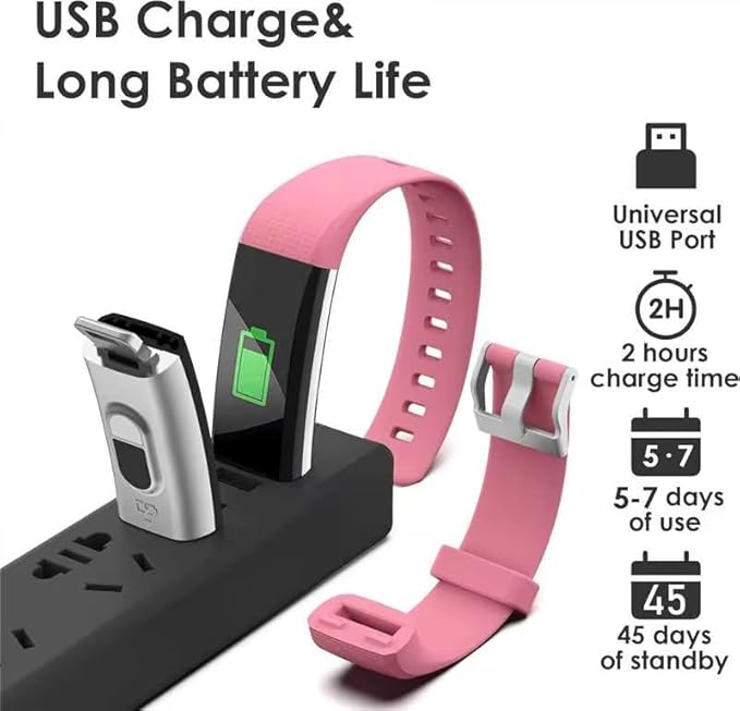 threesheep Fitness Tracker for Men and Women,Fitness Watch Waterproof with Activity Tracker and Sleep Monitor,Smart Watch for Android and iOS Phones (Pinkcolor