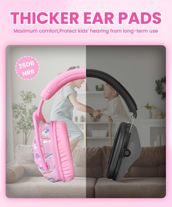 ZOHAN EM030 Kids Ear Protection, Noise Cancelling Headphones Ear Muffs for Autism Sensory, Safety Noise Reduction Hearing Protection for Monster Truck/Concerts/Fireworks/Air Shows