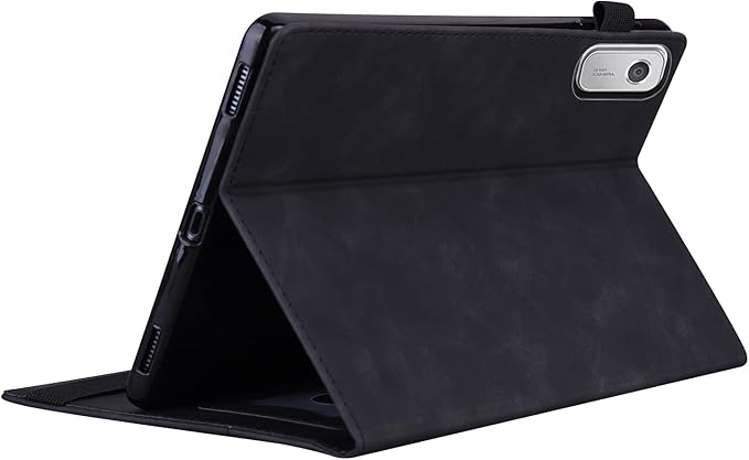 Case for Lenovo Tab M9 HD (9.0 inch) TB-310FU Tablet Premium PU Leather Protective Case Folio Flip Business Case Tablet Sleeve with Card Pocket Pen Holder, Black