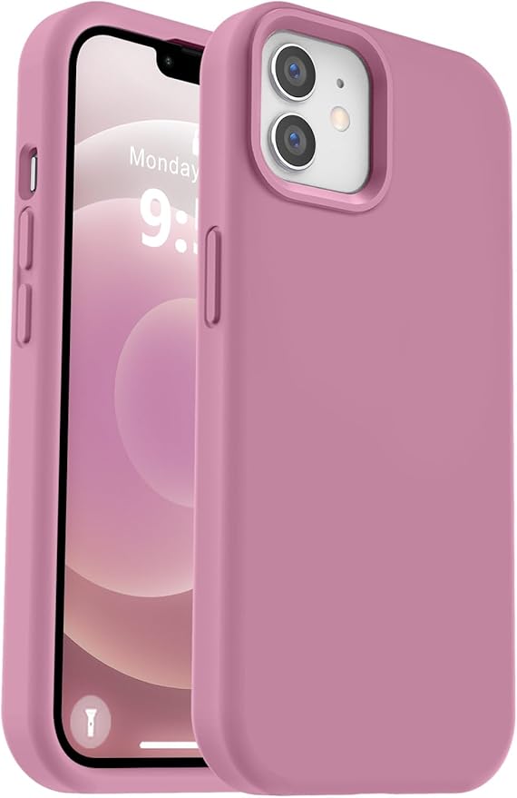 Vooii Compatible with iPhone 12 Case/iPhone 12 Pro Case, Liquid Silicone Upgrade [Soft Anti-Scratch Microfiber Lining] [Shockproof Drop Protection] Phone Case 6.1 inch - Lavender Purple