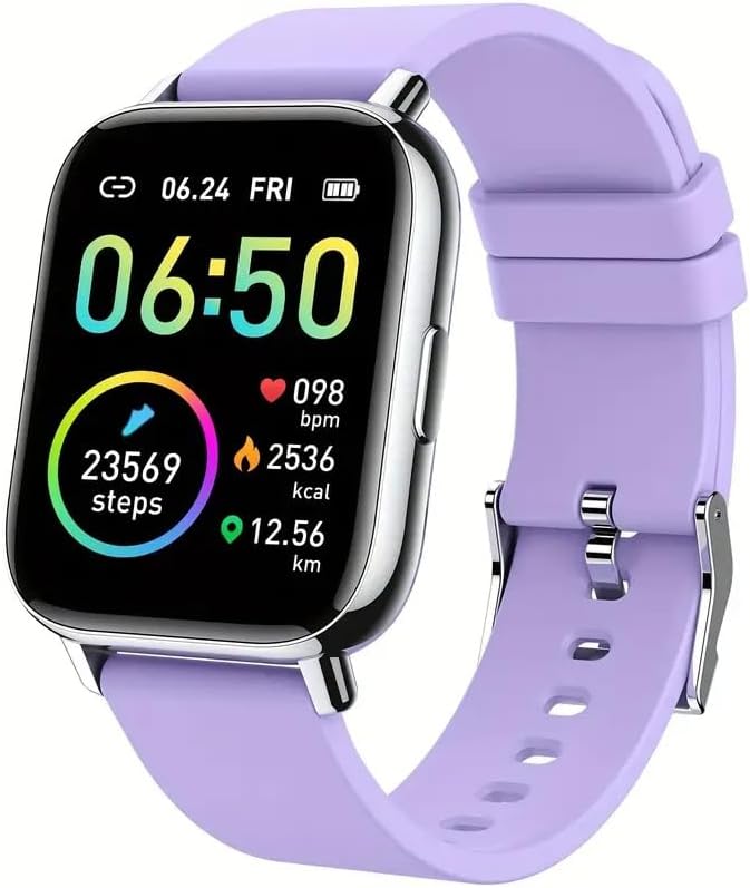 Smart Watches for Women Men, Smartwatch 1.69" Touch Screen with Multiple Sports Modes, GPS Fitness Tracker, Heart Rate Monitor, Blood Pressure Monitor, Blood Oxygen,Sleep Monitor, Purple Band