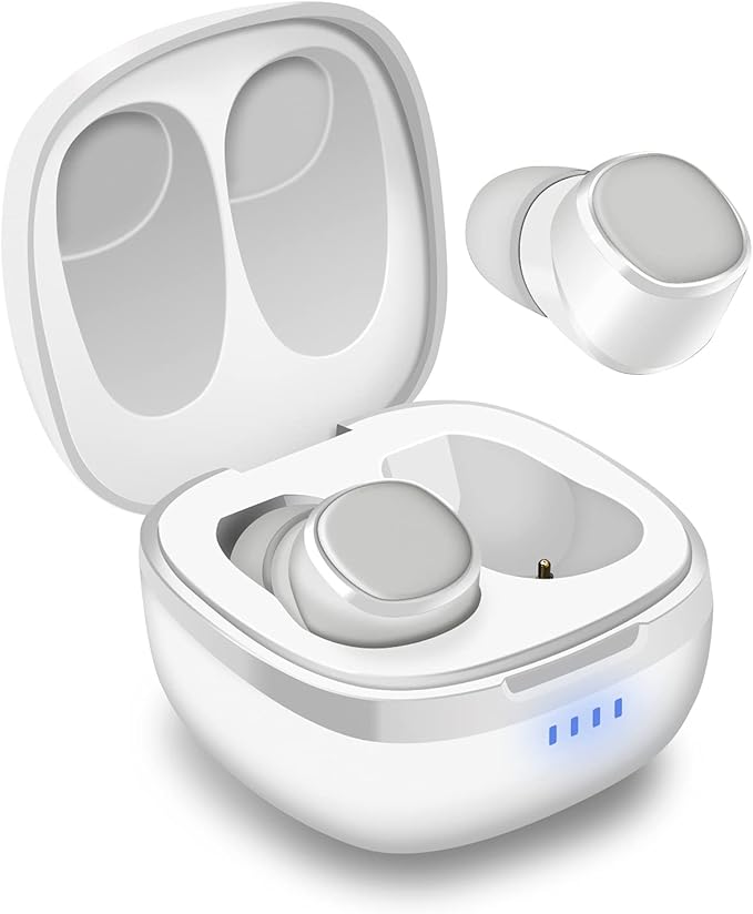 August True Wireless Earbuds EP800 - Bluetooth 5.0 Headphones with Wireless Charging Case IPX6 Waterproof / 25H Playback/Built-in Microphone/DSP Noise Reduction/Stereo Sound Earphones White