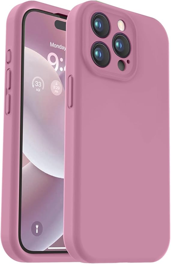 Vooii Compatible with iPhone 15 Pro Case, Upgrade Liquid Silicone, [Enhanced Camera Protection] [Soft Anti-Scratch Microfiber Lining] Shockproof Phone Case for iPhone 15 Pro 6.1 inch - Lavender Purple