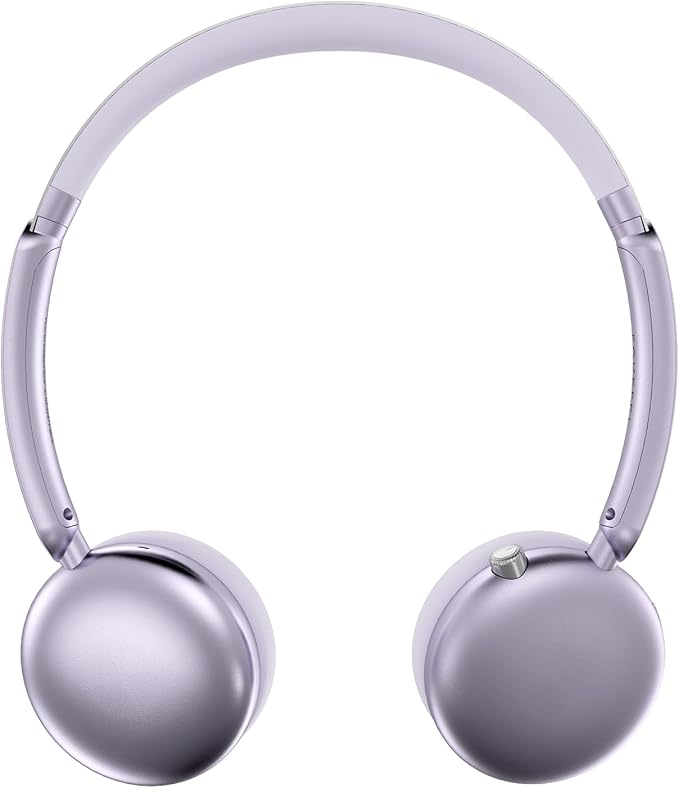 LORELEI Q60 Wireless Bluetooth On-Ear Headphones Lightweight ，Built-in Micphone, 40 Hours Up Battery Life, Bass Mode, Memory Earmuffs (Purple)