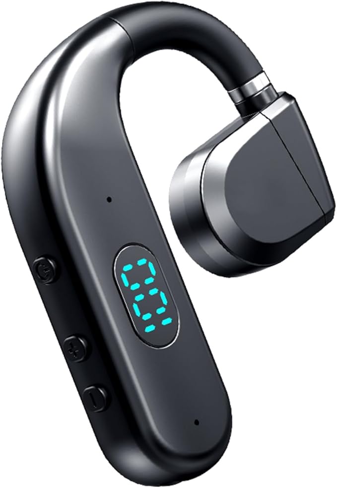 One Ear Headset Open Ear Air-Bone Conduction Headphones Wireless Bluetooth Headset Earpiece with Microphone for Cell Phones 30H Playtime Air-Bone Conducting Ear Piece Earphones for Sports Work