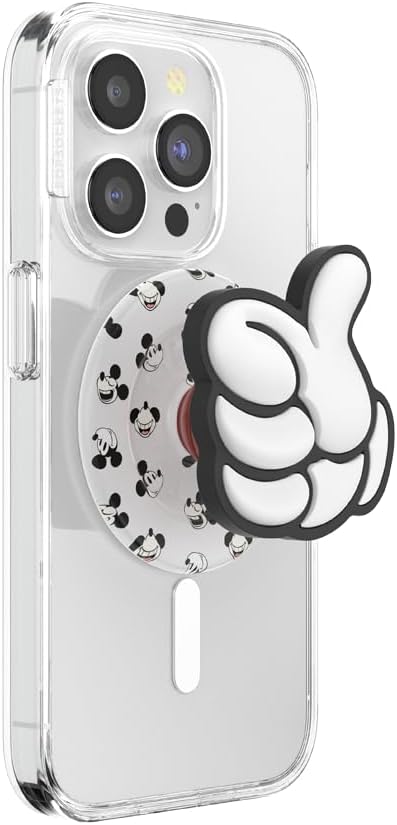 PopSockets Phone Grip for MagSafe with Kickstand, Magnetic Stand, Swappable Top, Secure Hold for iPhone MagSafe Cases, Phone & Tablet Grip, Disney - Thumbs Up