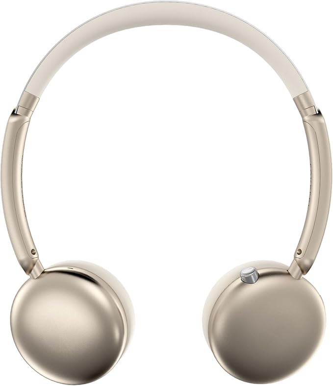 LORELEI Q60 Wireless Bluetooth On-Ear Headphones Lightweight ，Built-in Micphone, 40 Hours Up Battery Life, Bass Mode, Memory Earmuffs (Starlight)
