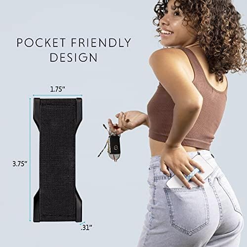 LOVEHANDLE PRO Premium Phone Grip - Silicone Phone Strap - Magnetic Phone Mount and Kickstand for Smartphone and Tablet - Electric Purple Silicone on Lavender Base