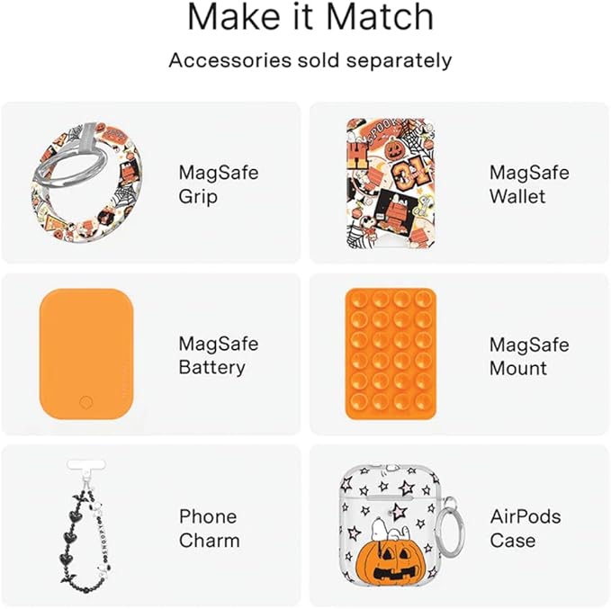 VELVET CAVIAR Case for iPhone 17 Pro | Compatible with MagSafe | 10ft Drop Tested | Protective Designer Cases | Halloween Snoopy Varsity Glitter