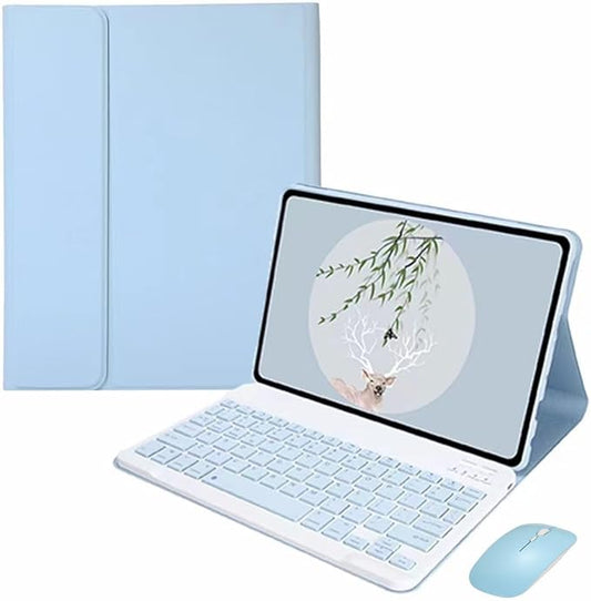 Keyboard Case Mouse for Galaxy Tab A7 Lite 8.7 Inch SM-T220/T225/T227, Detachable Cute Color Keyboard Case with S Pen Holder，Sky Blue