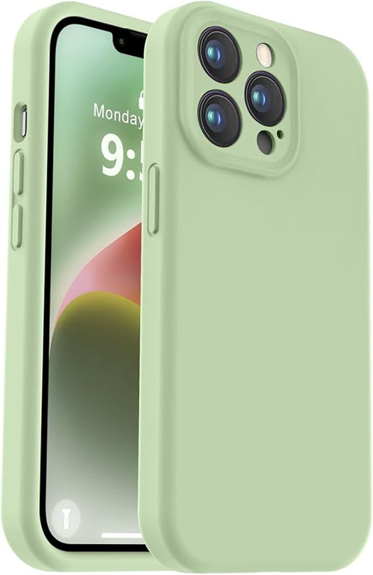 Vooii Compatible with iPhone 13 Pro Max Case, Liquid Silicone Upgrade [Camera Protection] [Soft Anti-Scratch Microfiber Lining] Shockproof Phone Case for iPhone 13 Pro Max 6.7 inch - Matcha