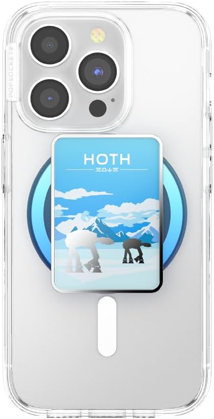 PopSockets Phone Grip for MagSafe with Kickstand, Magnetic Stand, Swappable Top, Secure Hold for iPhone MagSafe Cases, Phone & Tablet Grip, Starwars - Enamel Welcome to Hoth
