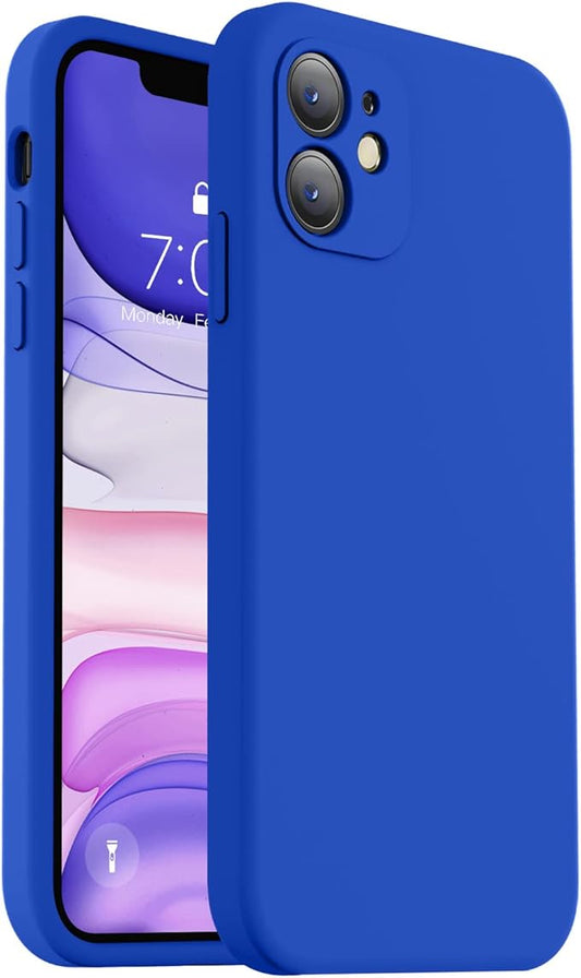 Vooii Compatible with iPhone 11 Case 6.1 inch, Soft Liquid Silicone with [Anti-Scratch Microfiber Lining] [Flat Edge] [Camera Protection] Shockproof Phone Case for iPhone 11 - Klein Blue