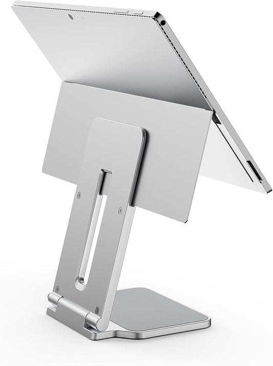 Kensington Elevated Stand Adjustable for Surface Stand for Desk, on-Skid Tablet Holder Designed for Surface Pro, Silver (K58277WW)