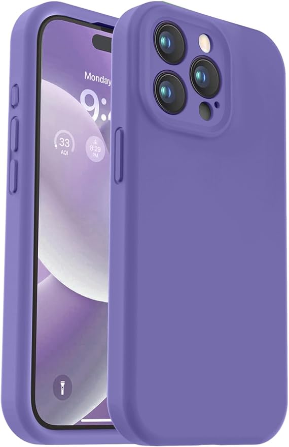 Vooii Compatible with iPhone 15 Pro Case, Upgrade Defender Liquid Silicone, [Enhanced Camera Protection] [Soft Anti-Scratch Microfiber Lining] Shockproof Phone Case iPhone 15 Pro 6.1 inch - Iris