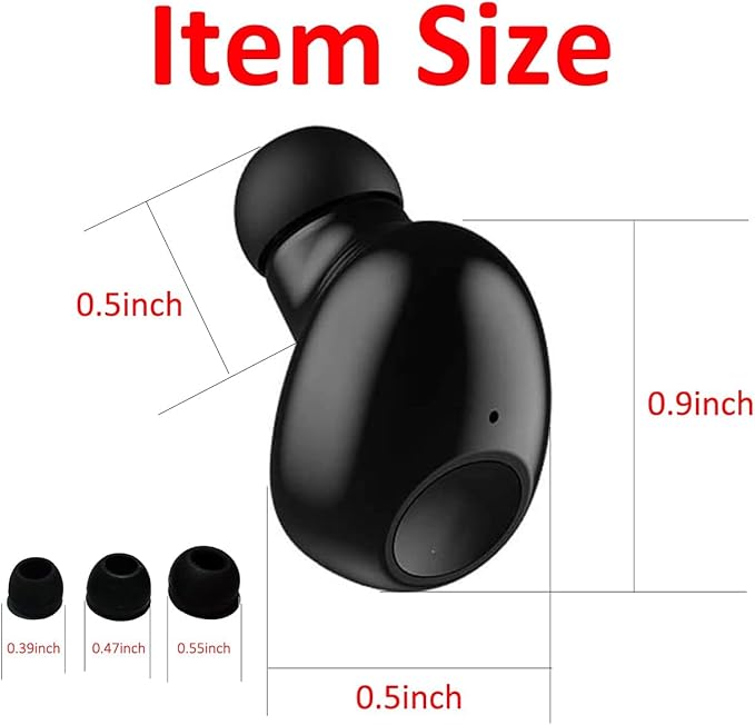 Bluetooth Earbud 10 Hrs Playtime, Single Wireless Earphone, Mini Driving Headset Hands-Free Car Headphone, Cell Phone Bluetooth Earpiece for iOS Android Smart Phones PC TV Audiobook
