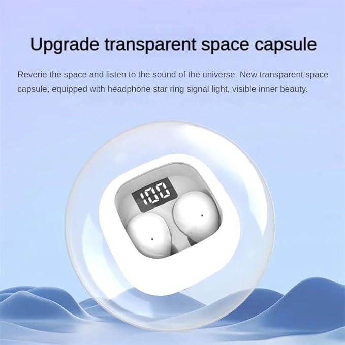 Invisible Mini Earbuds for Work and Sleep, Best for Small Ear Canals, Bluetooth 5.3, 24 Hours Battery Life (White)