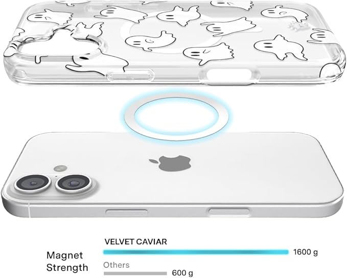VELVET CAVIAR Case for iPhone 17 | Compatible with MagSafe | 10ft Drop Tested | Halloween Cases for Women | Ghosted Clear