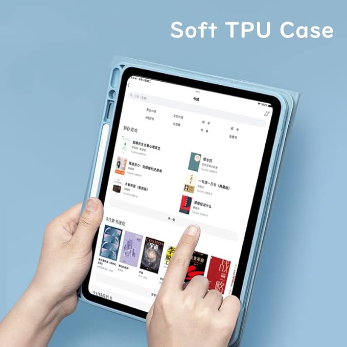 HENGHUI Keyboard Case for Galaxy Tab S10+/S9+ 12.4" Cute Round Key Color Keyboard Wireless Detachable BT Keyboard Cover with S Pen Holder (Black+White)