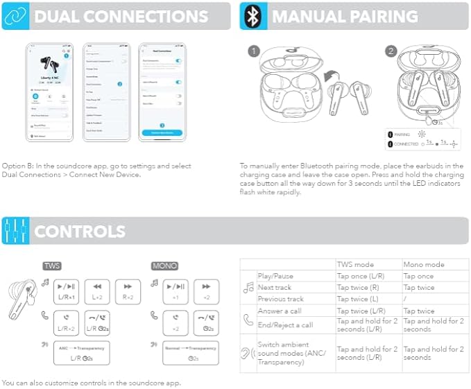 Soundcore by Anker Liberty 4 NC Noise Cancelling Earbuds, 98.5% Noise Reduction, Adaptive Noise Cancelling to Ears and Environment, Hi-Res Sound, 50H Battery, Wireless Charging, Bluetooth 5.3