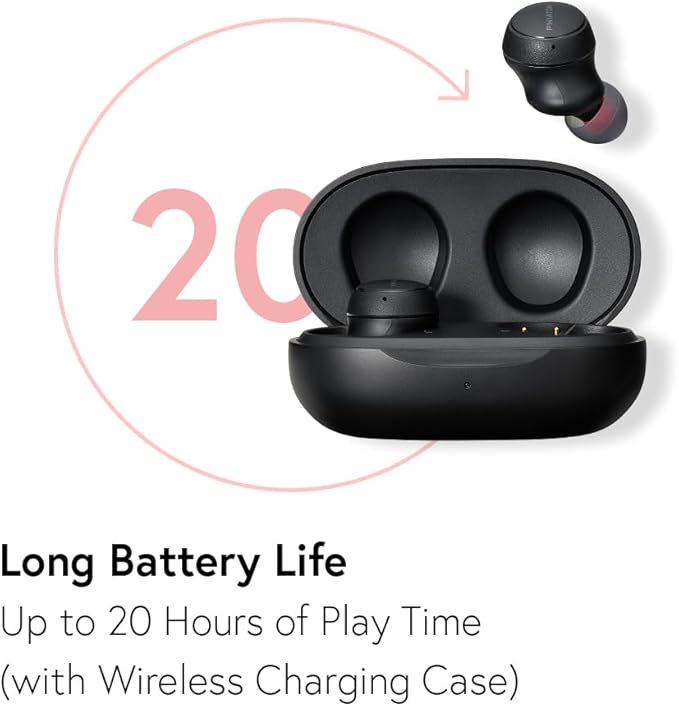 Phiaton Bonobuds Plus Digital Hybrid Active Noise Cancelling True Wireless Earbuds with Qualcomm Snapdragon Sound (Floral White)