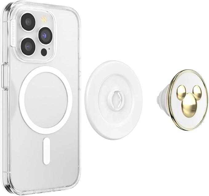 PopSockets Phone Grip for MagSafe with Kickstand, Magnetic Stand, Swappable Top, Secure Hold for iPhone MagSafe Cases, Phone & Tablet Grip, Disney - Enamel Mickey