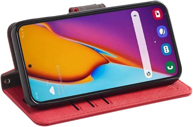 SafeSleeve EMF Protection Anti Radiation Samsung Galaxy Case: Galaxy S23 Plus RFID EMF Blocking Wallet Cell Phone Case (Red)