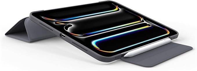 OtterBox Symmetry Series Folio Case for iPad Pro 11-inch (M4) - Thunderstorm (Black), Ultra-Sleek Design, Multiple Viewing Positions, Magnetic Sleep/Wake Cover