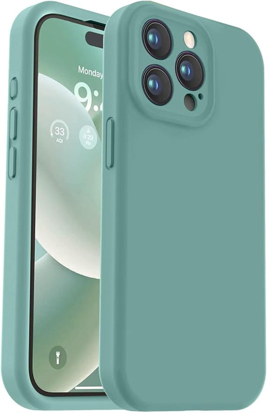 Vooii Compatible with iPhone 15 Pro Max Case, Upgraded Premium Silicone, [Camera Protection] [Soft Anti-Scratch Microfiber Lining] Shockproof Phone Case for iPhone 15 Pro Max 6.7 inch - Pine Green