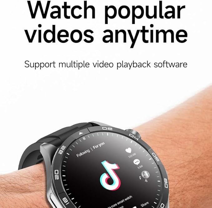 Smart Watch for Men Women - with 8+128GB Extra Storage, 1.43" AMOLED HD Screen, 24/7 Heart Rate/Sleep Fitness, 115+Sports Modes|IP68 Waterproof Compatible with iOS/Android (Black)