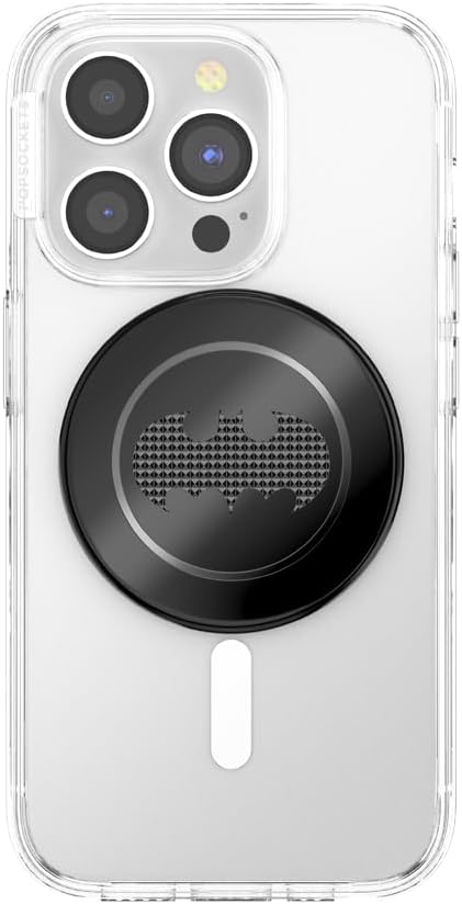PopSockets Phone Grip for MagSafe with Kickstand, Magnetic Stand, Swappable Top, Secure Hold for iPhone MagSafe Cases, Phone & Tablet Grip, Batman - Enamel I Am Vengeance