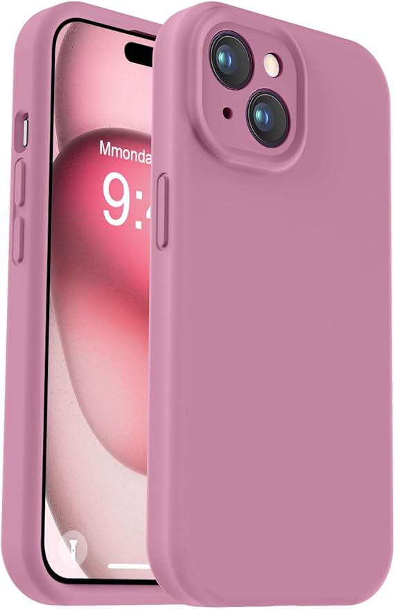 Vooii Compatible with iPhone 15 Plus Case, Upgrade Liquid Silicone [Enhanced Camera Protection] [Soft Anti-Scratch Microfiber Lining] Shockproof Phone Case for iPhone 15 Plus 6.7" - Lavender Purple