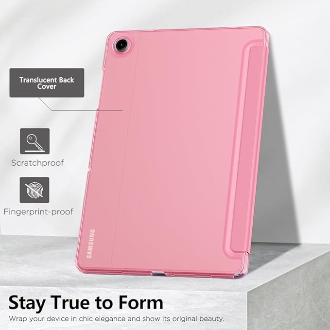 MoKo Case for Galaxy Tab A9+/A9 Plus 11 inch 2023, Slim Stand Protective Smart Cover with Hard PC Translucent Back Shell for Tab A9 Plus Tablet (SM-X210/X216/X218), Auto Wake/Sleep, Conch Shell