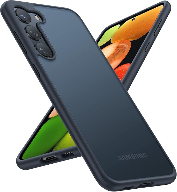 TORRAS Shockproof for Samsung Galaxy S23 Case, [Military Grade Drop Tested] Translucent Matte Hard Back & Soft Edge Slim Protective for Samsung S23 Case Guardian Series, Black