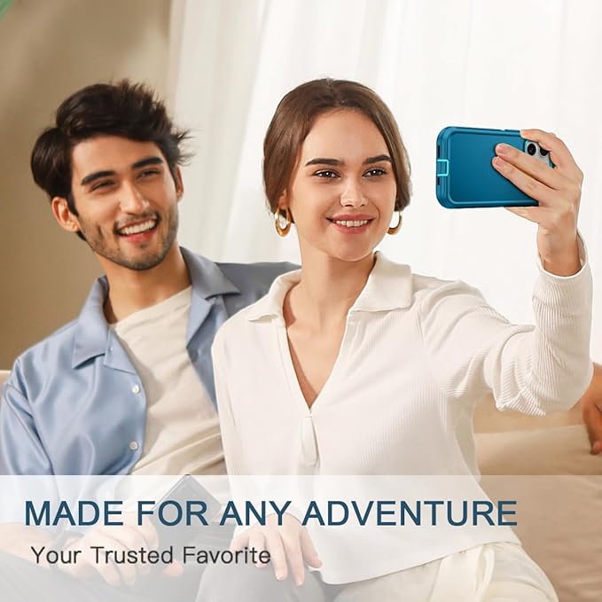 for iPhone 15 Pro Max Case [Compatible with MagSafe] Shockproof 3-Layer Full Body Protection Rugged Heavy Duty Cover Case for Apple iPhone 15 Pro Max 6.7",Turquoise