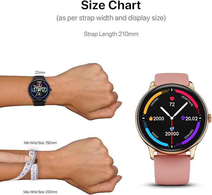 Fire-Boltt Phoenix Pro 35.3mm (1.39 inch) Bluetooth Calling Smart Watch, AI Voice Assistant, Metal Body with 120+ Sports Modes, SpO2, Heart Rate Monitoring. (Gold Pink)