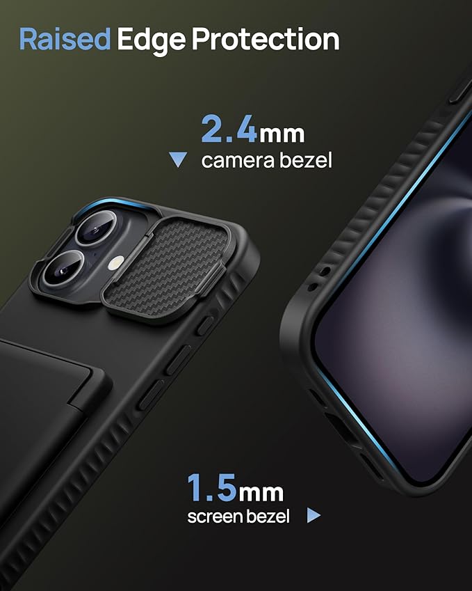 for iPhone 16 Plus Case Wallet, Built-in Stand & Card Holder & Camera Lens Cover, Full Body Protective Rugged Multifunctional Kickstand Heavy Duty Phone Case for iPhone 16 Plus 6.7" 2024, Black