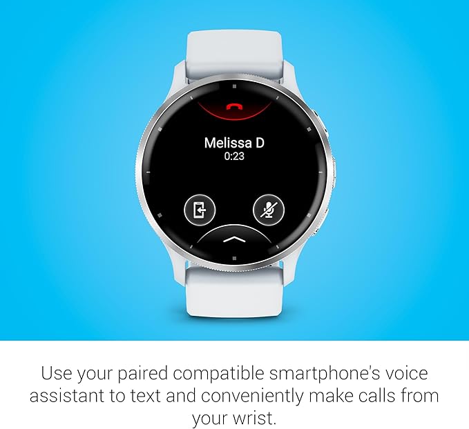 Garmin Venu 3 Silver Stainless Steel Bezel 1.4-Inch AMOLED Touchscreen Display Smart Watch with 45mm Whitestone Case and Silicone Band