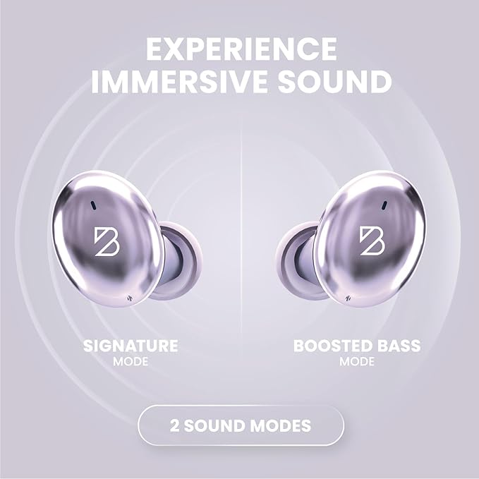 Back Bay Audio Tempo 30 Wireless Earbuds for Small Ears - Award-Winning Sound, Sweatproof Bluetooth Earbuds, Comfortable Ear Buds for Women, Purple Earphones Small Ear Canals, Long Battery Headphones