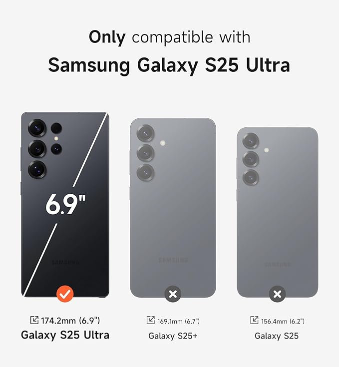 SURITCH for Samsung Galaxy S25 Ultra Phone Case, Magnetic Protective Cover with Camera Cover & Adjustable Metal Kickstand for Galaxy S25 Ultra (2025)-Black